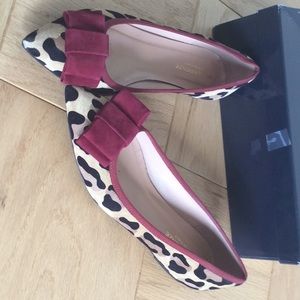 Made in Italy leopard with bow ballerina flats